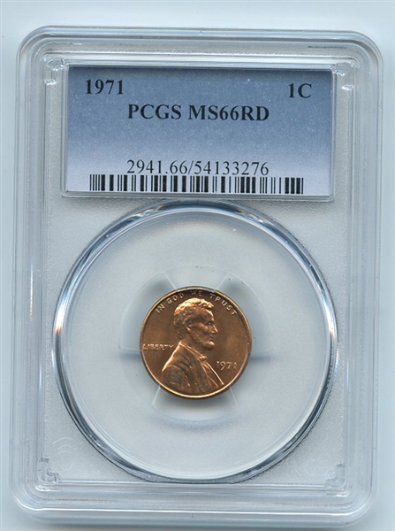 1971 1C Lincoln Cent PCGS MS66