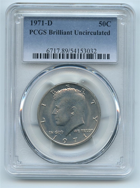 1971 D 50C Kennedy Half Dollar PCGS Brilliant Uncirculated BU