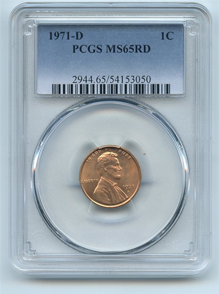 1971 D 1C Lincoln Cent PCGS MS65