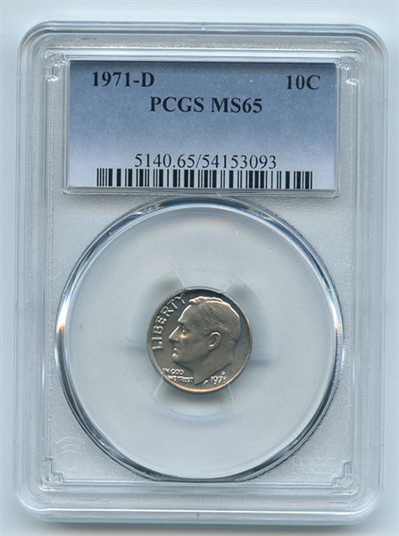 1971 D 10C Roosevelt Dime PCGS MS65