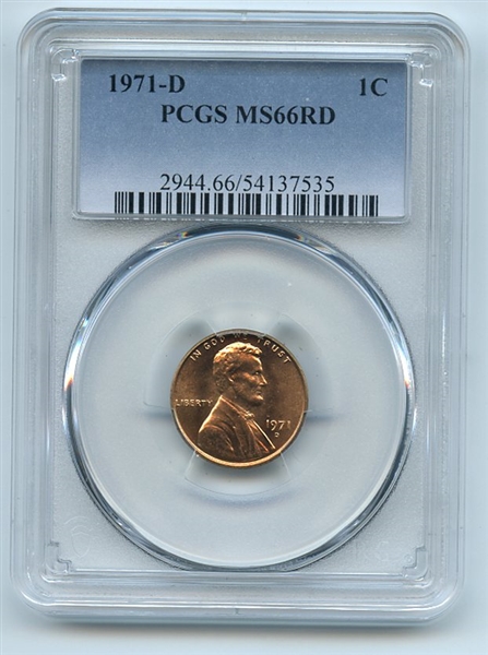 1971 D 1C Lincoln Cent PCGS MS66