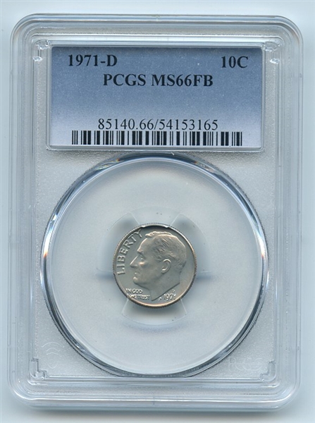 1971 D 10C Roosevelt Dime PCGS MS66FB