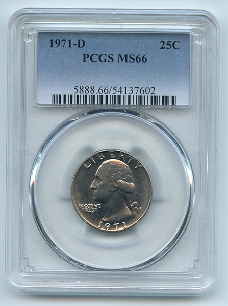 1971 D 25C Washington Quarter PCGS MS66
