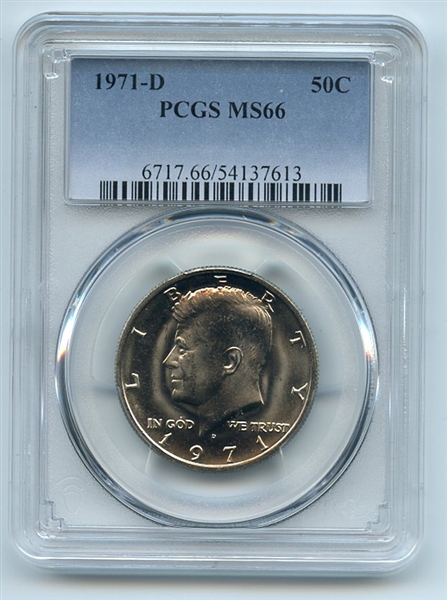 1971 D 50C Kennedy Half Dollar PCGS MS66