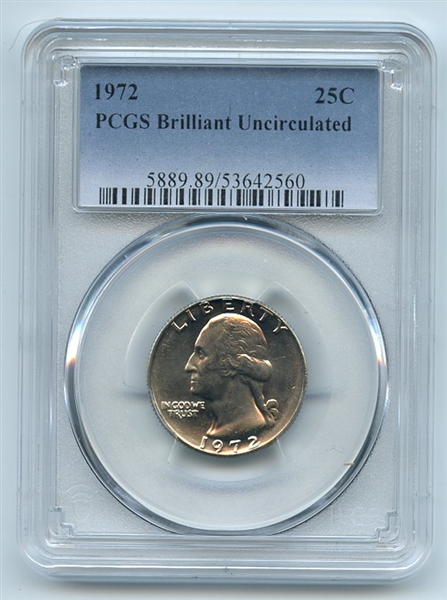 1972 25C Washington Quarter PCGS Brilliant Uncirculated BU