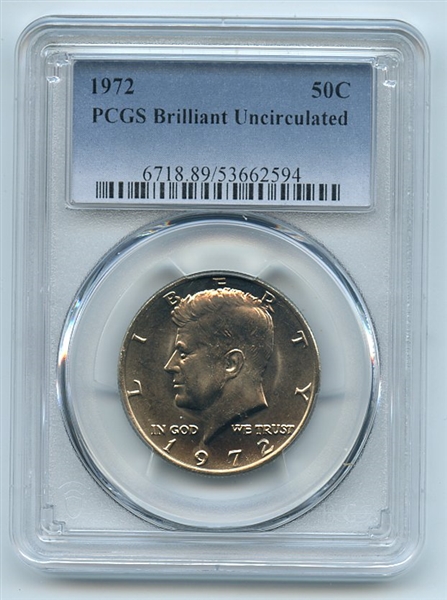 1972 50C Kennedy Half Dollar PCGS Brilliant Uncirculated BU