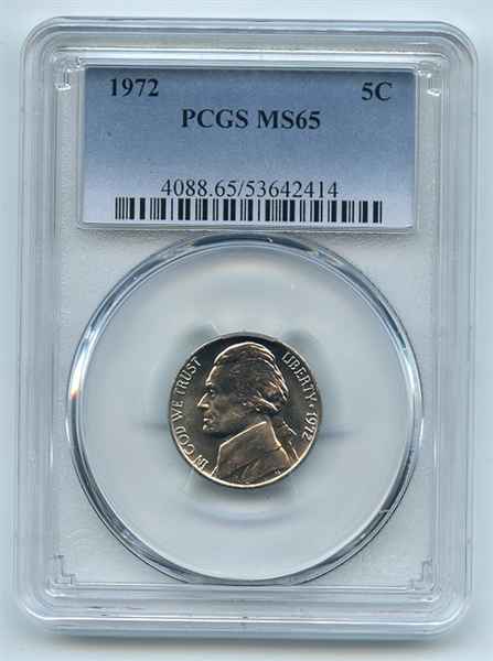 1972 5C Jefferson Nickel PCGS MS65