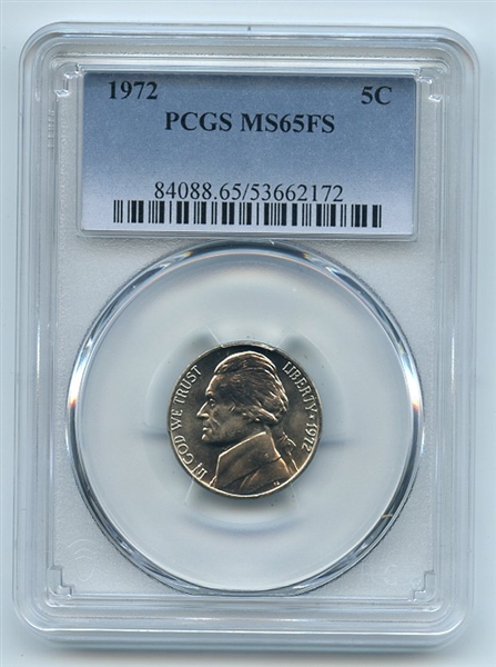1972 5C Jefferson Nickel PCGS MS65FS