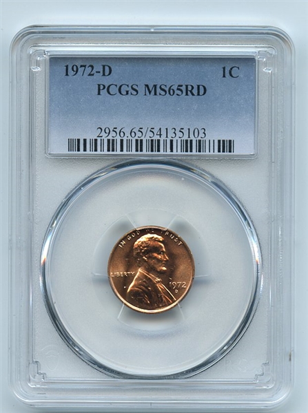 1972 D 1C Lincoln Cent PCGS MS65