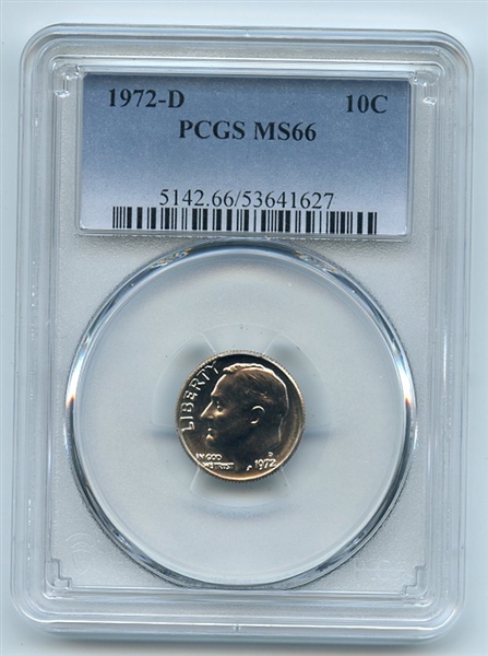 1972 D 10C Roosevelt Dime PCGS MS66