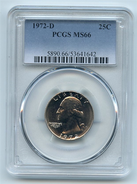 1972 D 25C Washington Quarter PCGS MS66