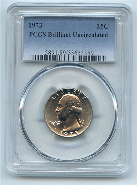 1973 25C Washington Quarter PCGS Brilliant Uncirculated BU