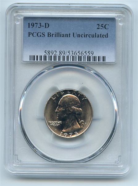 1973 D 25C Washington Quarter PCGS Brilliant Uncirculated BU