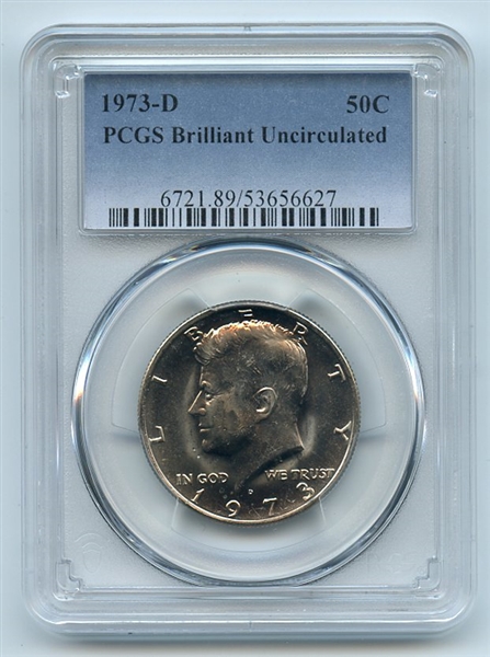 1973 D 50C Kennedy Half Dollar PCGS Brilliant Uncirculated BU