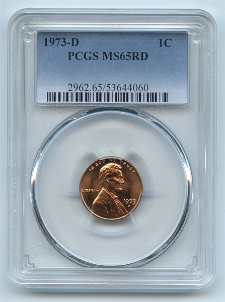 1973 D 1C Lincoln Cent PCGS MS65