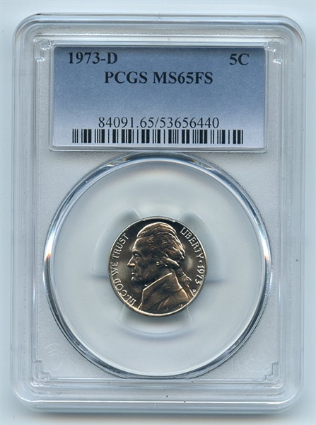 1973 D 5C Jefferson Nickel PCGS MS65FS