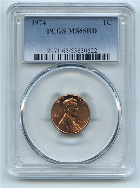 1974 S 1C Lincoln Cent PCGS MS65