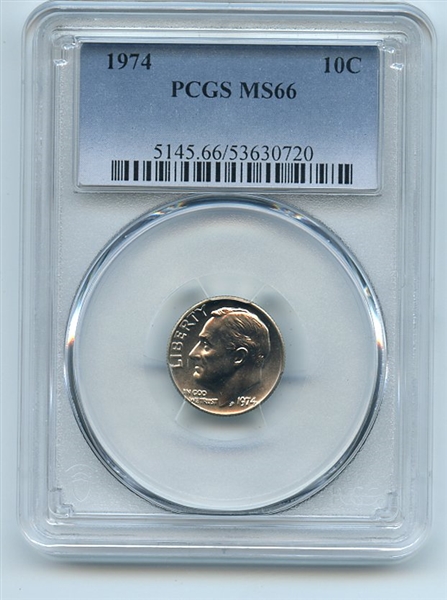1974 10C Roosevelt Dime PCGS MS66