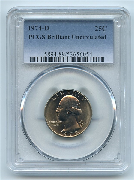 1974 D 25C Washington Quarter PCGS Brilliant Uncirculated BU