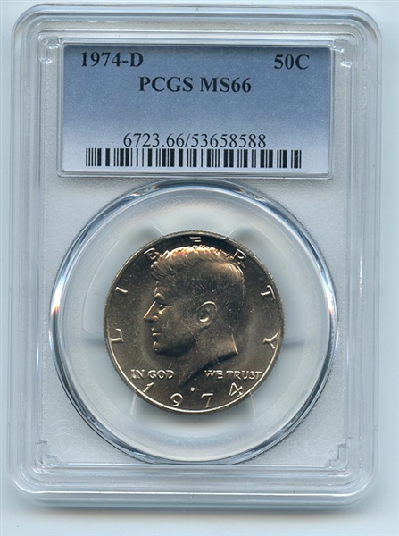 1974 D 50C Kennedy Half Dollar PCGS MS66