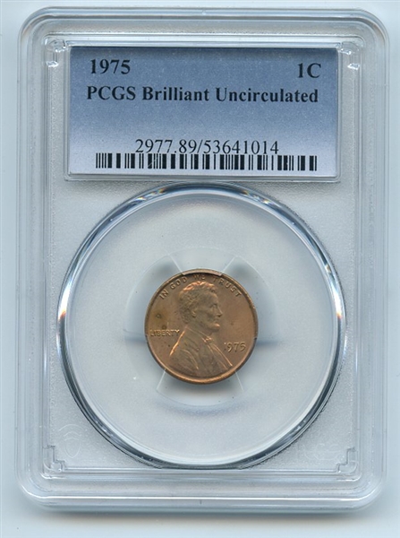 1975 1C Lincoln Cent PCGS Brilliant Uncirculated BU