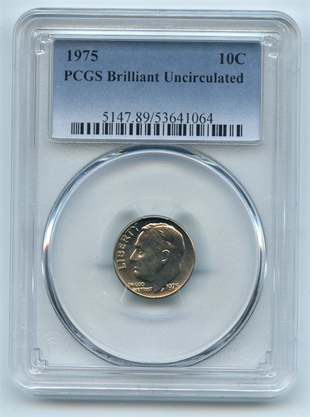1975 10C Roosevelt Dime PCGS Brilliant Uncirculated BU