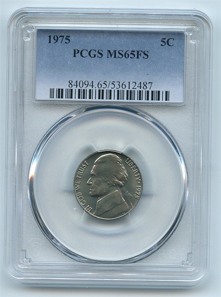 1975 5C Jefferson Nickel PCGS MS65FS