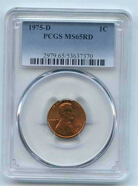 1975 D 1C Lincoln Cent PCGS MS65