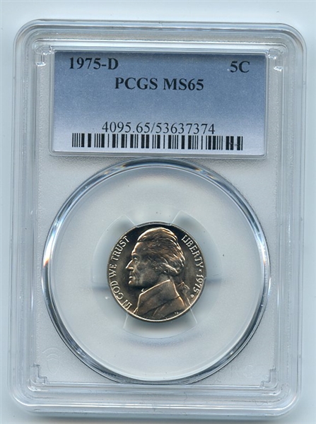 1975 D 5C Jefferson Nickel PCGS MS65