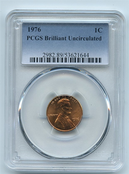 1976 1C Lincoln Cent PCGS Brilliant Uncirculated BU