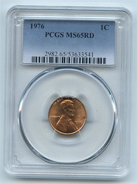1976 1C Lincoln Cent PCGS MS65