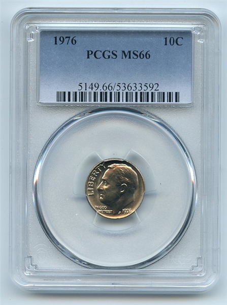 1976 10C Roosevelt Dime PCGS MS66