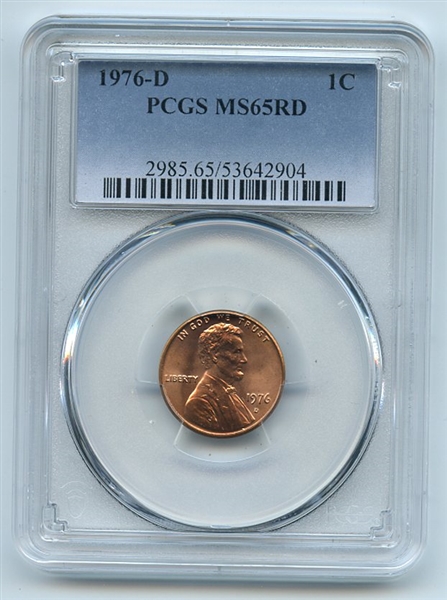 1976 D 1C Lincoln Cent PCGS MS65
