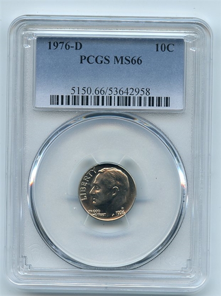 1976 D 10C Roosevelt Dime PCGS MS66