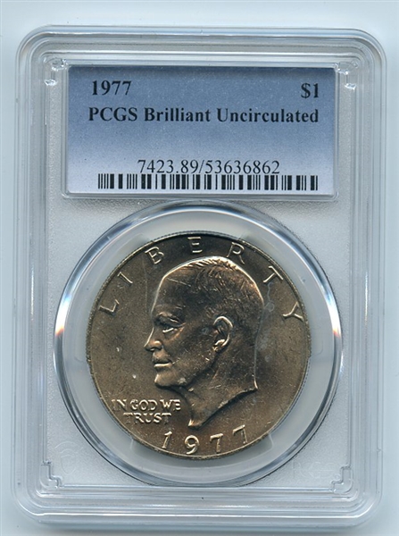 1977 $1 Ike Eisenhower Dollar PCGS Brilliant Uncirculated BU