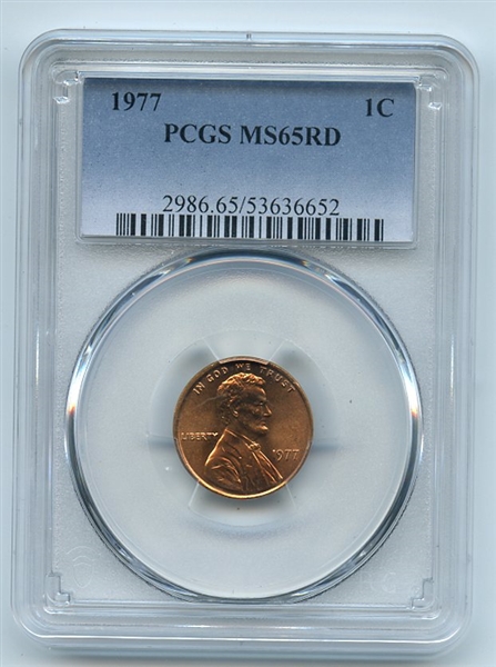 1977 1C Lincoln Cent PCGS MS65