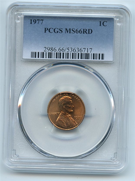 1977 1C Lincoln Cent PCGS MS66