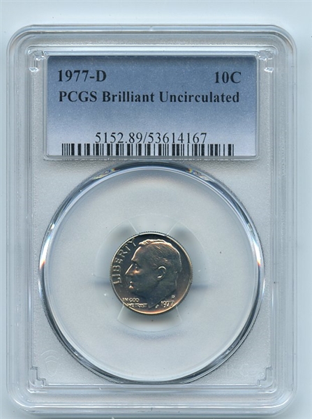 1977 D 10C Roosevelt Dime PCGS Brilliant Uncirculated BU