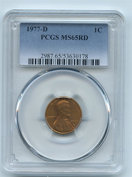1977 D 1C Lincoln Cent PCGS MS65