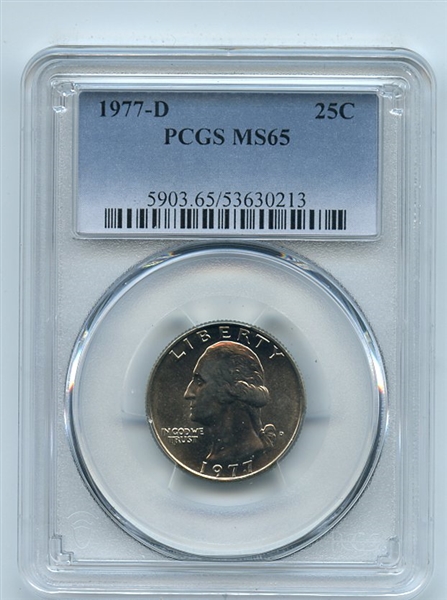 1977 D 25C Washington Quarter PCGS MS65