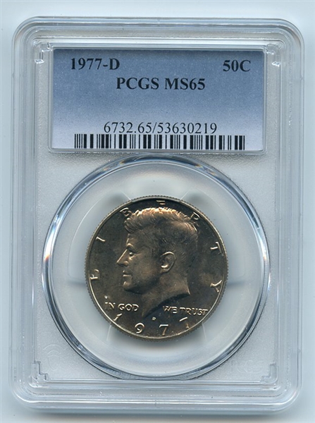 1977 D 50C Kennedy Half Dollar PCGS MS65