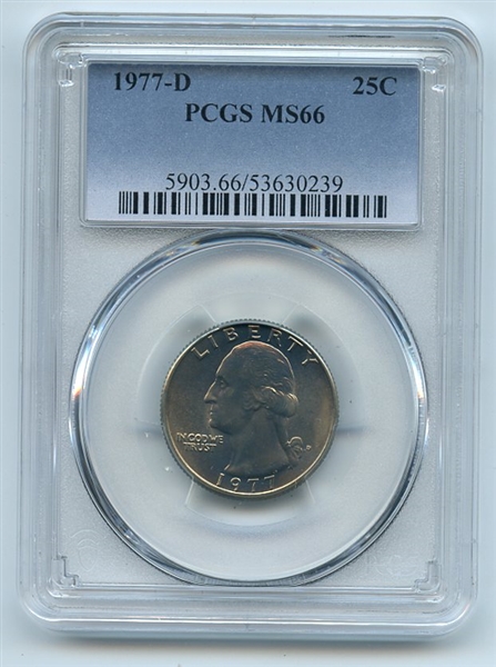 1977 D 25C Washington Quarter PCGS MS66
