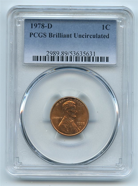 1978 D 1C Lincoln Cent PCGS Brilliant Uncirculated BU