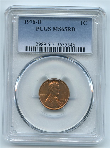 1978 D 1C Lincoln Cent PCGS MS65