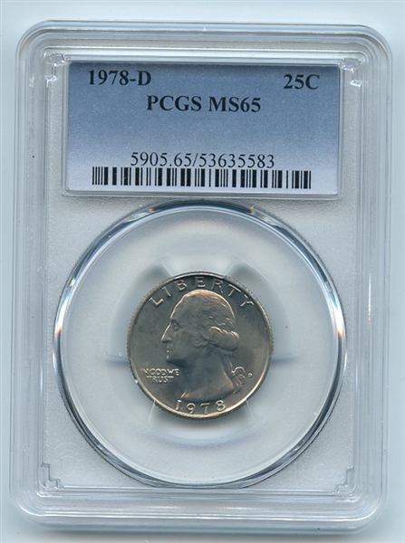 1978 D 25C Washington Quarter PCGS MS65
