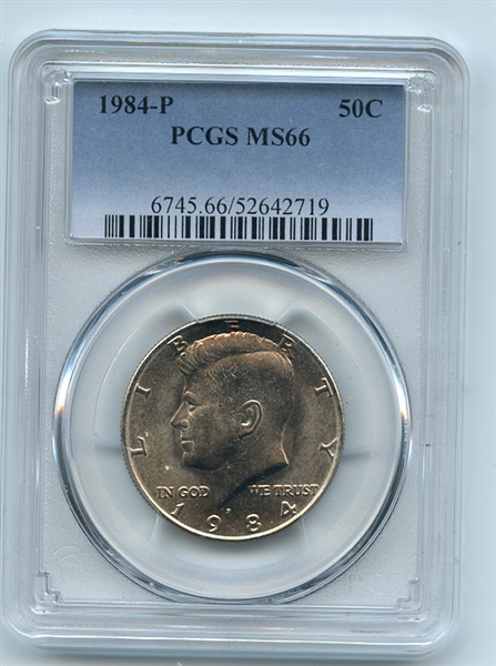 1984 50C Kennedy Half Dollar PCGS MS66