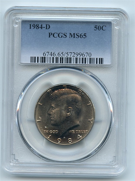 1984 D 50C Kennedy Half Dollar PCGS MS65