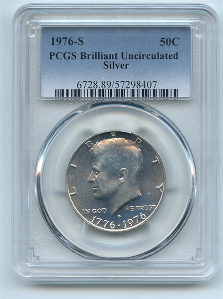 1976 S 50C Silver Kennedy Half Dollar PCGS Brilliant Uncirculated BU