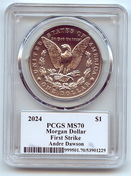 2024 $1 Silver Morgan Dollar PCGS MS70 FS Legends of Life Andre Dawson