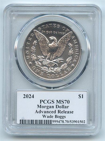 2024 $1 Silver Morgan Dollar PCGS MS70 AR Legends of Life Wade Boggs
